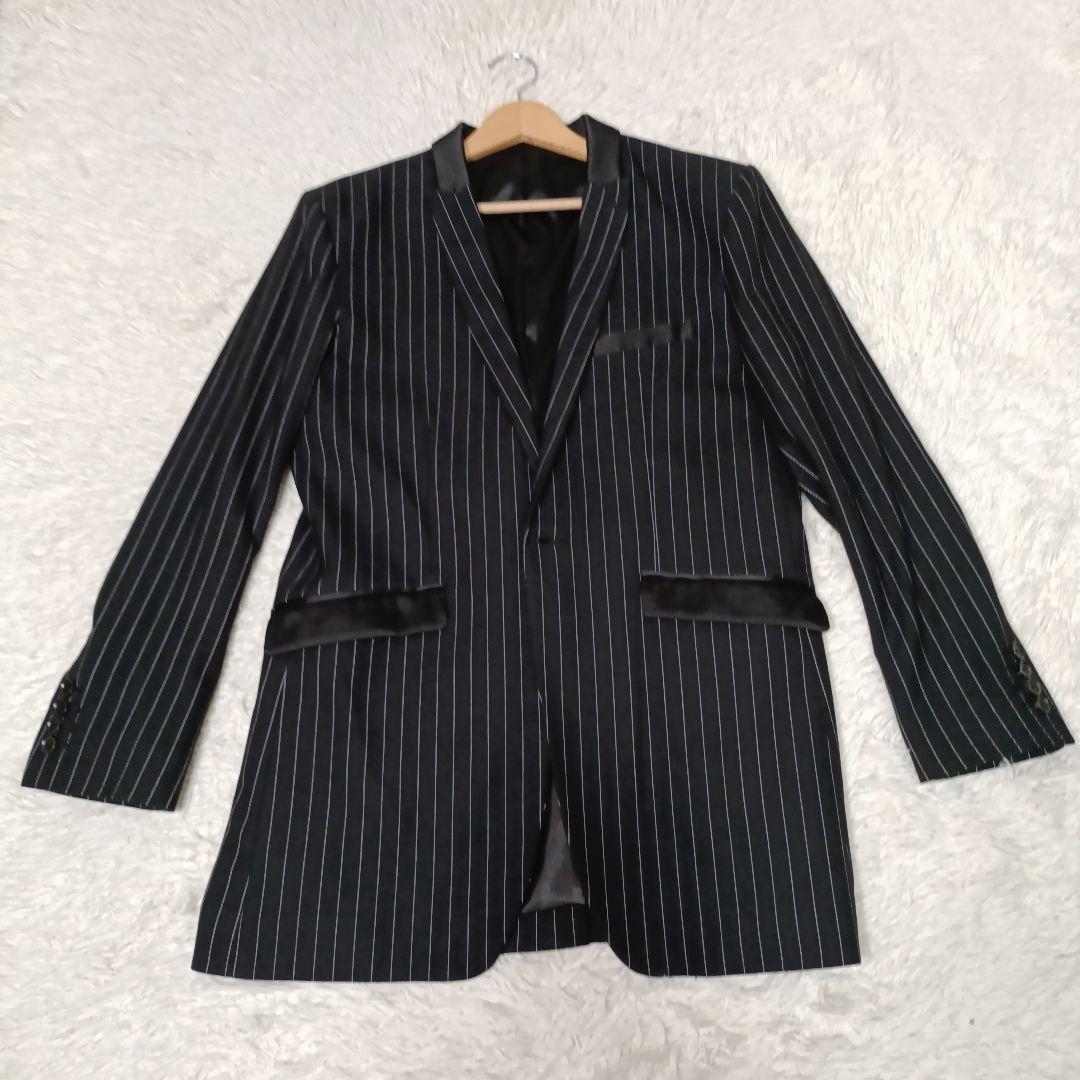 美品■NO ID. BLACK セットアップ ブラック×ストライプ