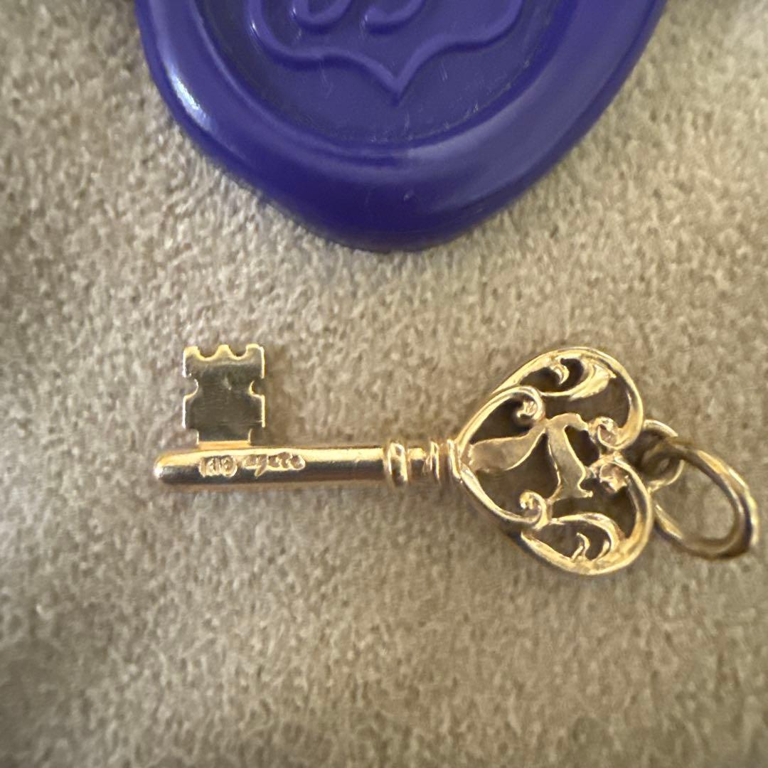 agete K10 ゴールドハート型鍵チャーム 廃盤