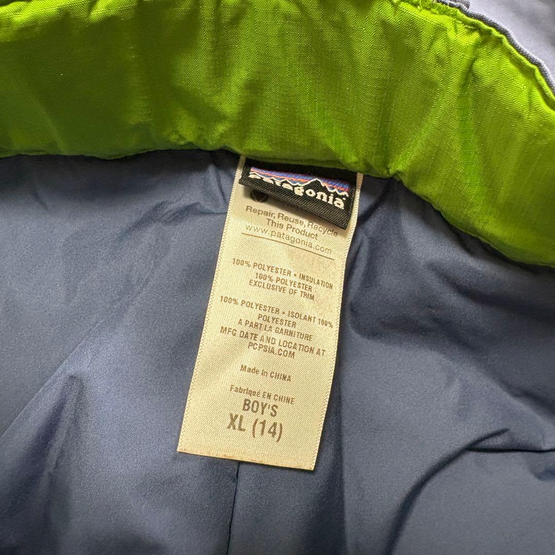 パタゴニアPatagoniaスキーウェアボーイズXL(14)グリーン系ネイビー系