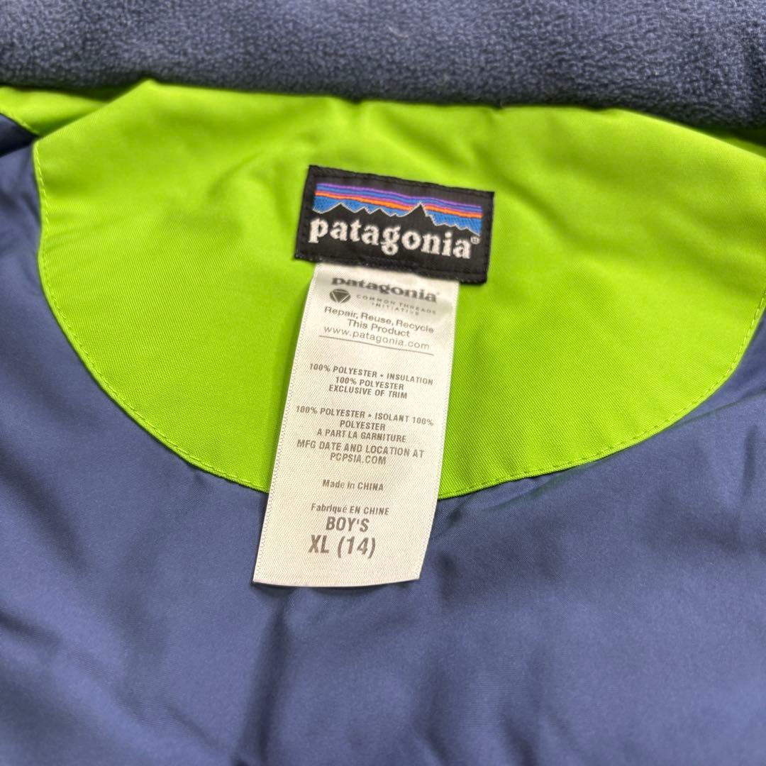 パタゴニアPatagoniaスキーウェアボーイズXL(14)グリーン系ネイビー系
