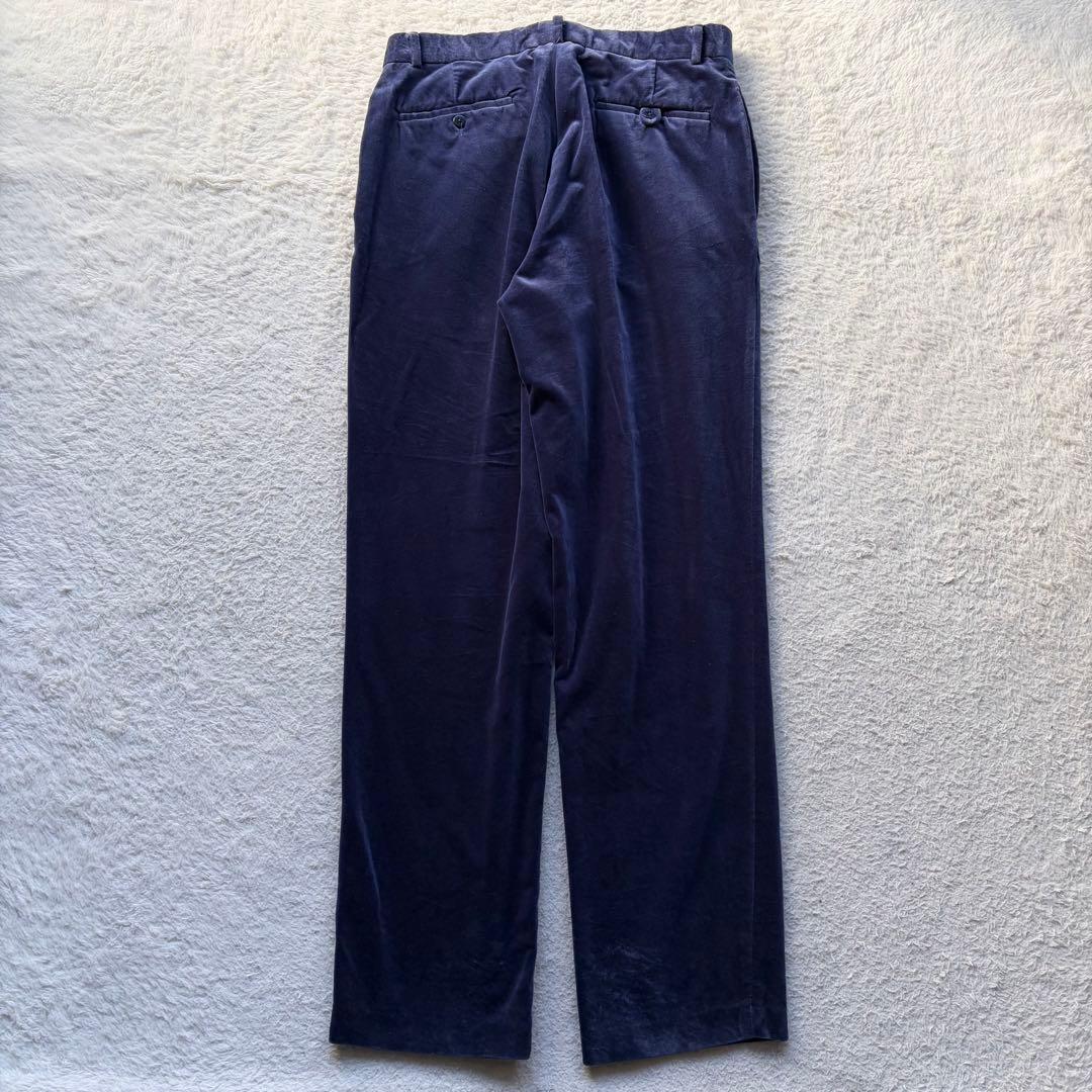 超激レア✨ポロバイラルフローレン ベロアパンツ スラックス ブルー系 32/32