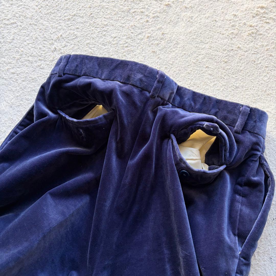 超激レア✨ポロバイラルフローレン ベロアパンツ スラックス ブルー系 32/32