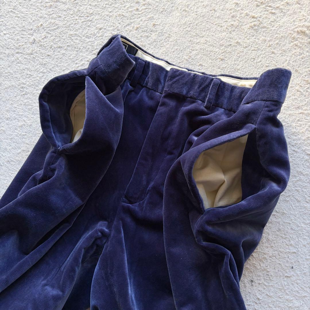 超激レア✨ポロバイラルフローレン ベロアパンツ スラックス ブルー系 32/32