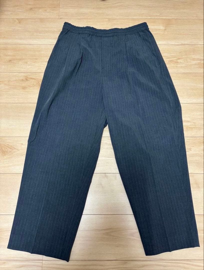 ノリボーwide stripe slacks グレー&ブラック　2本セット