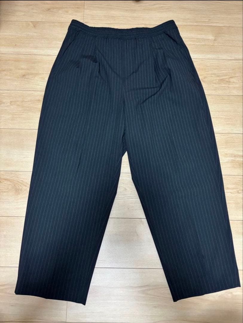 ノリボーwide stripe slacks グレー&ブラック　2本セット