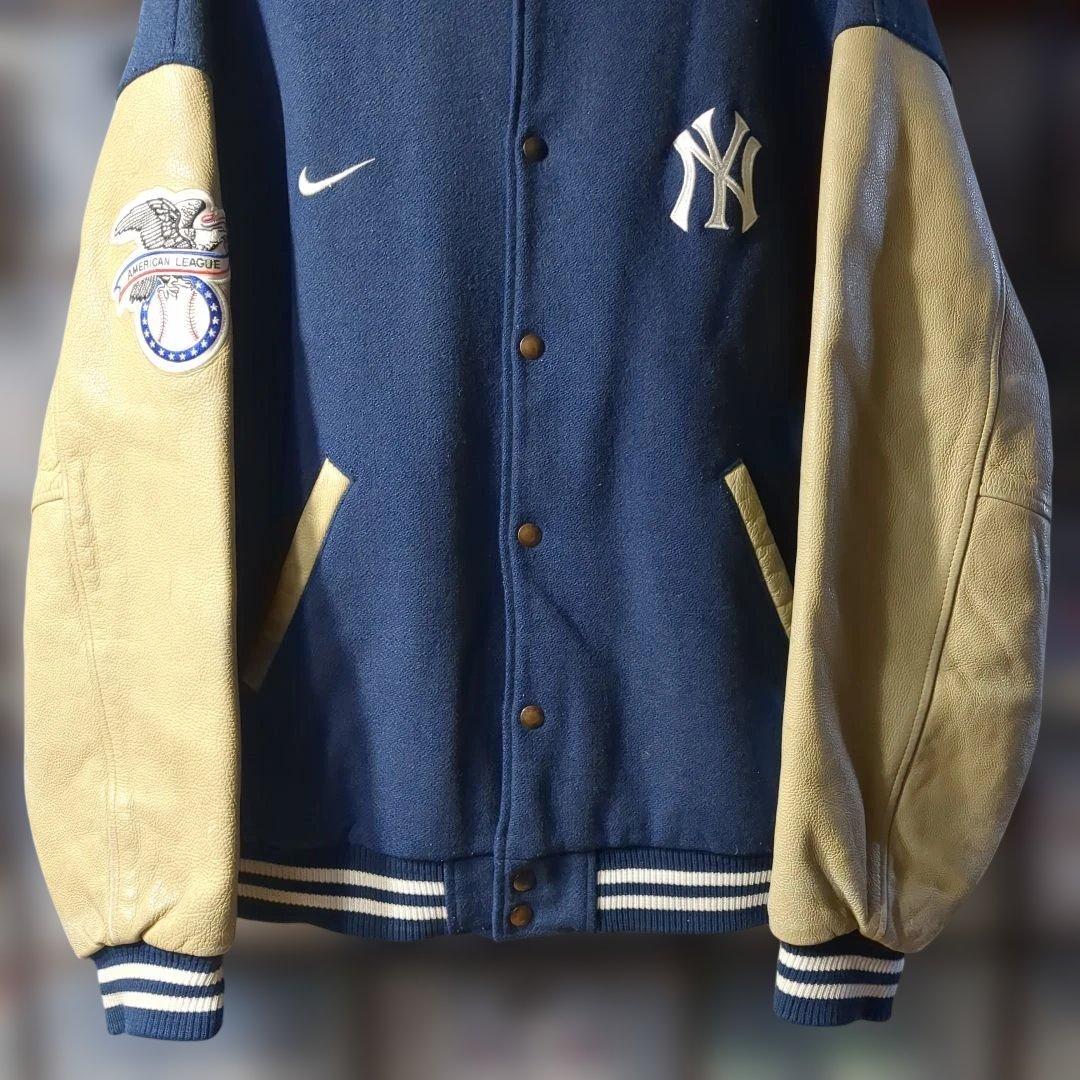 ナイキ ヤンキース 袖レザースタジャン old nike yankees 90s