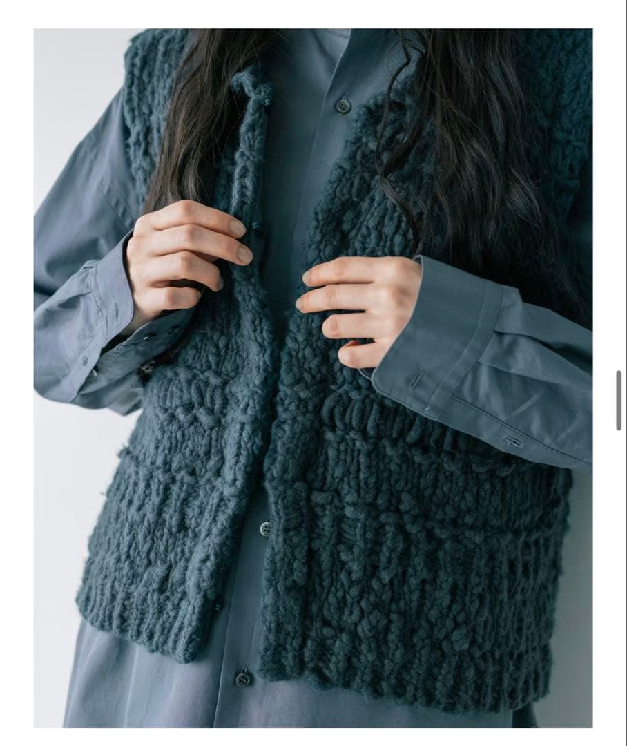 【新品】北欧　暮らしの道具店　ウール混のチャンキーニットベスト