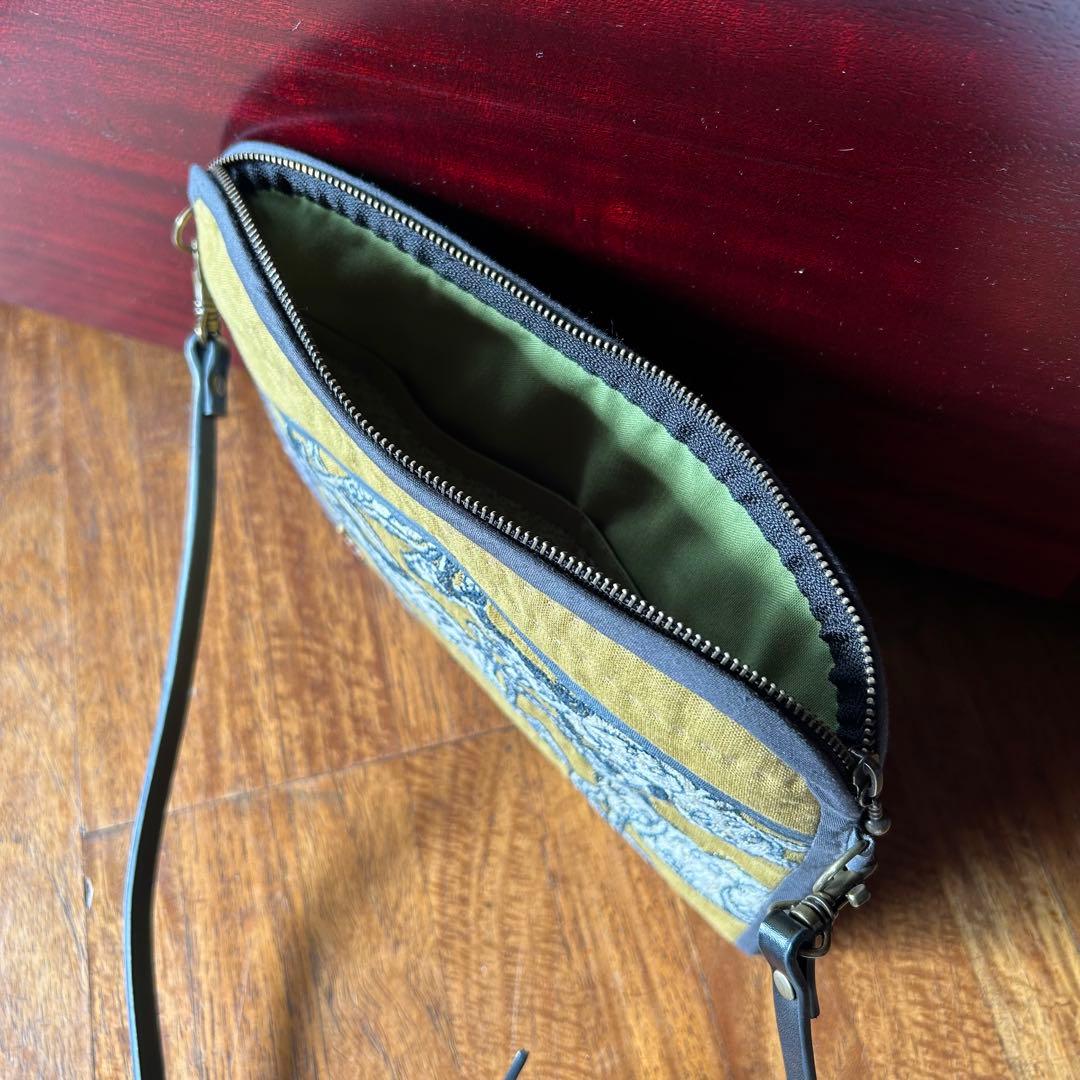 ミナペルホネン　通帳特大バッグ　キルト　papurikko マスタード