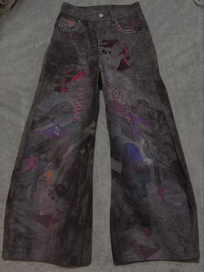 STARTEXCEEDEND グラフィック　ワイドレッグデニム