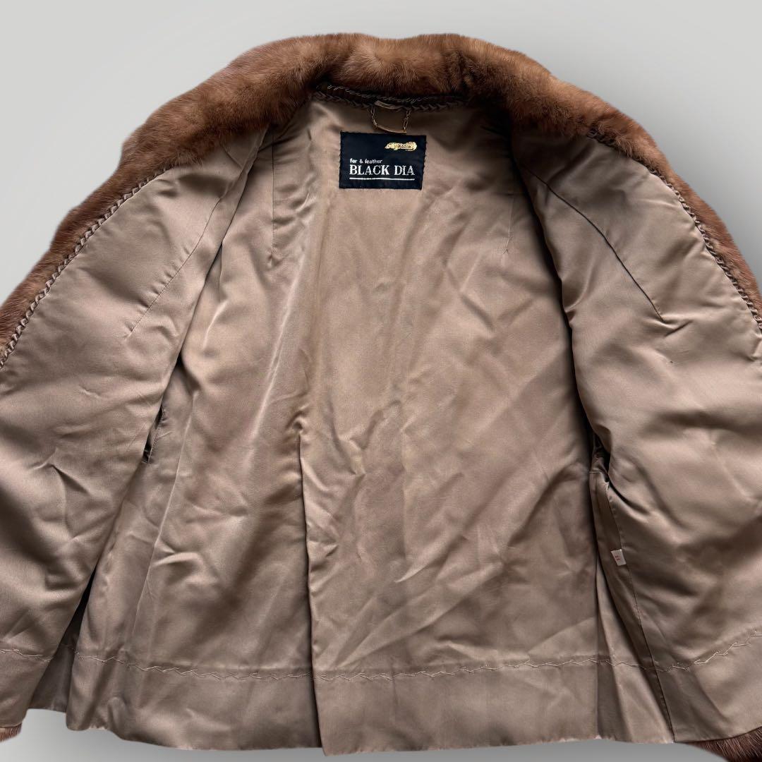 本毛皮☆デミバフミンク クロップド丈 ファーコート なめし柔らか◎ 毛艶◎