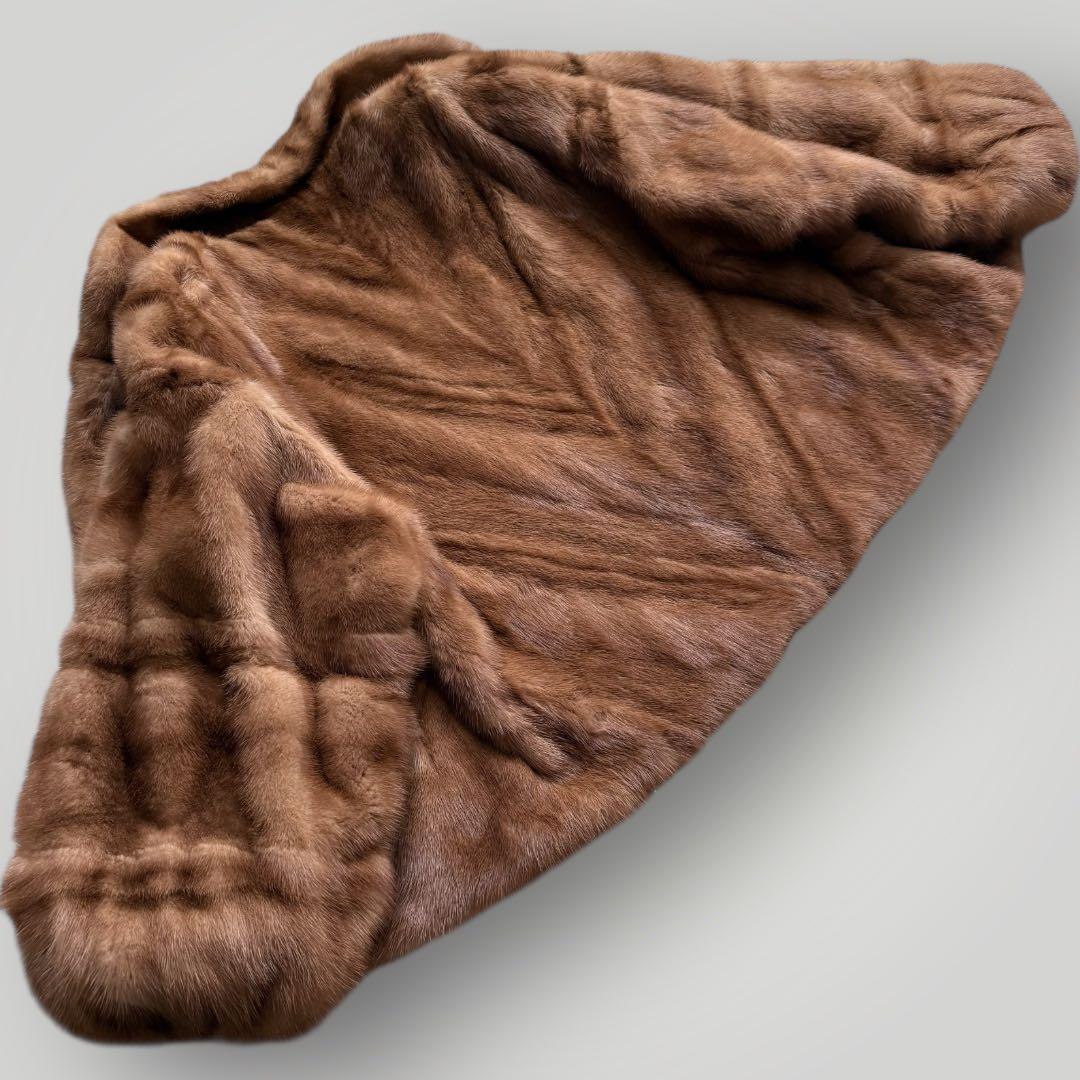 本毛皮☆デミバフミンク クロップド丈 ファーコート なめし柔らか◎ 毛艶◎