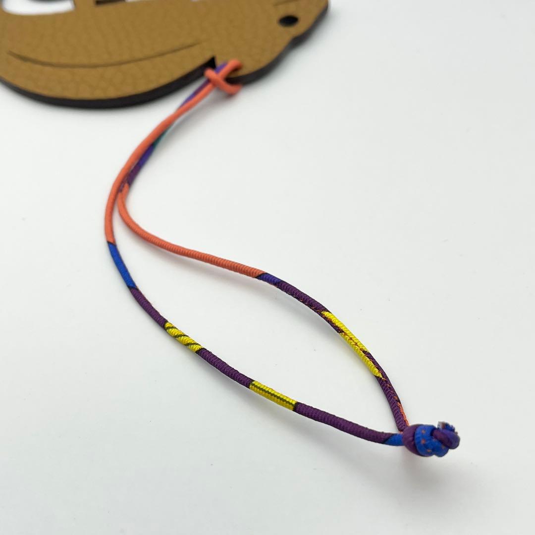 エルメス　プティアッシュ　バッグチャーム　カメレオン　ライトブラウン　緑色