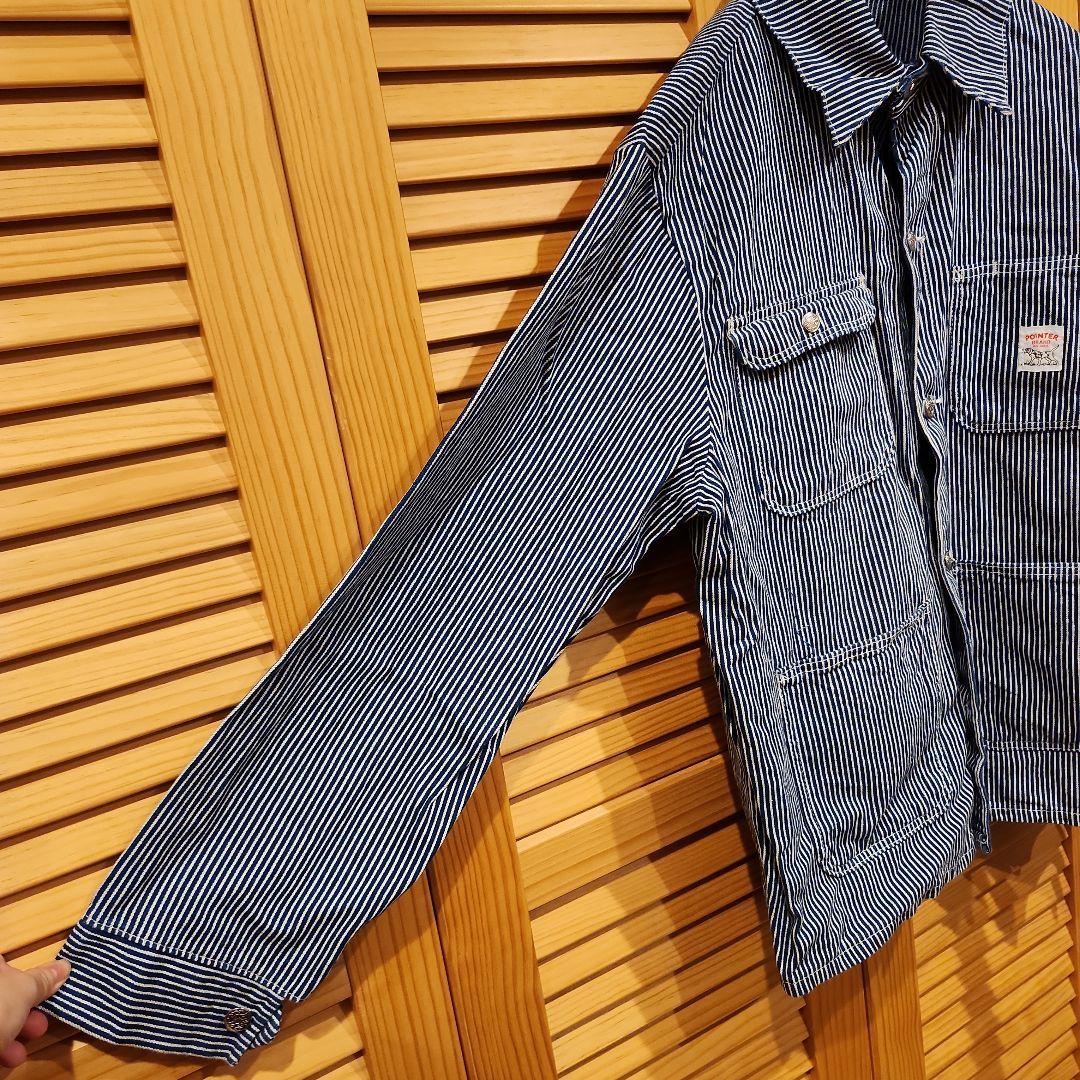 POINTER BRANDカバーオール　ヒッコリーストライプ　USA製　L