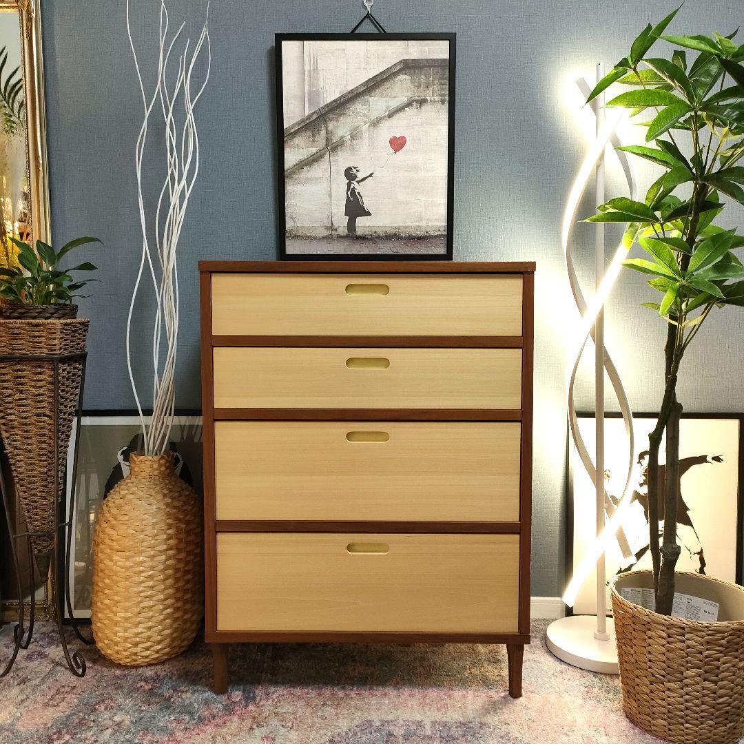 KEYUCA（ケユカ）リバーシブル引き出し 4段チェスト 北欧 ナチュラル