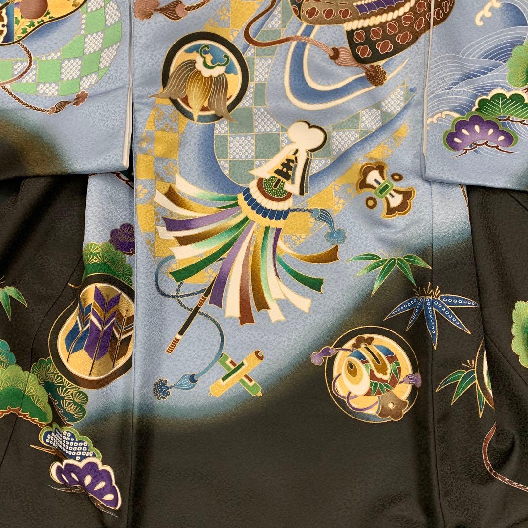 ナターシャ新品祝着京友禅本金豪華友禅仕様、特選大将龍兜に祝小槌古典宝尽くし