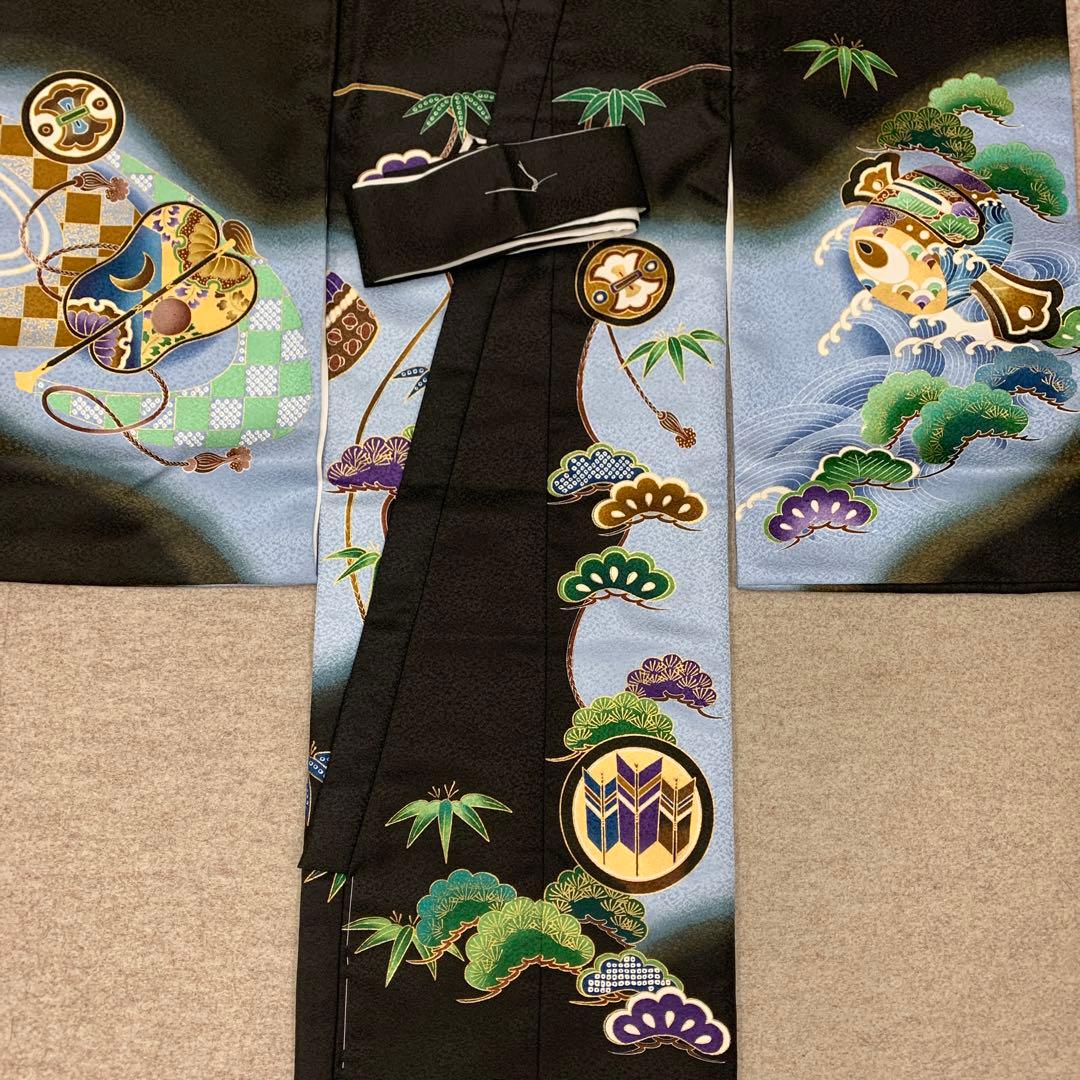 ナターシャ新品祝着京友禅本金豪華友禅仕様、特選大将龍兜に祝小槌古典宝尽くし