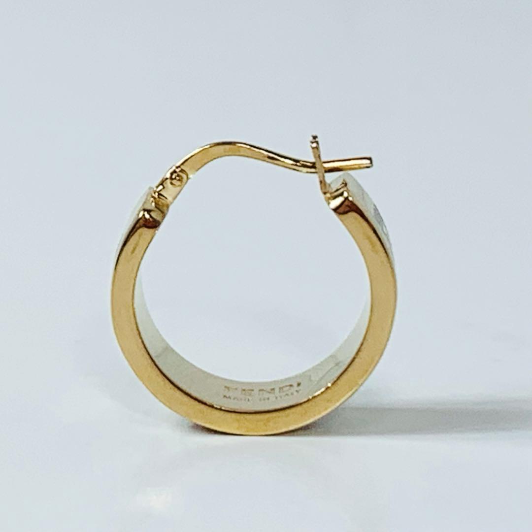 未使用品FENDI フェンディ　フープピアス　ゴールド　ズッカ　片耳