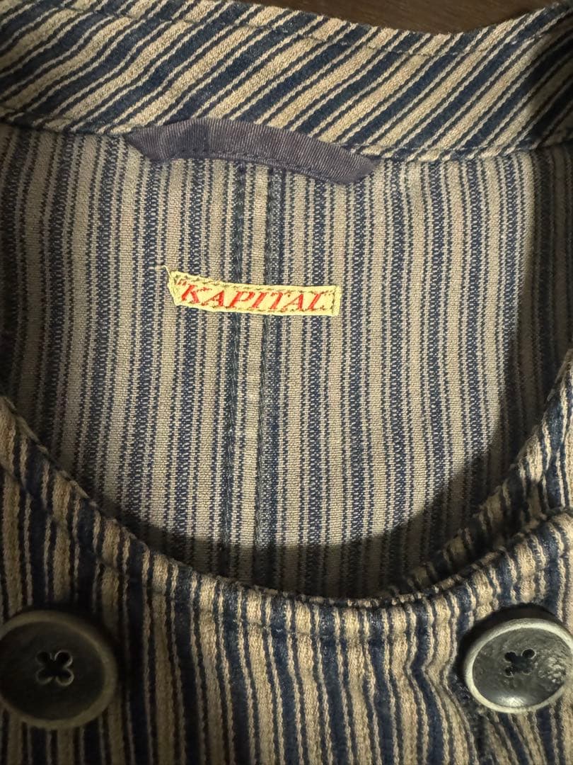 KAPITAL ストライプ ダブルボタン ベスト サイズ2【M】