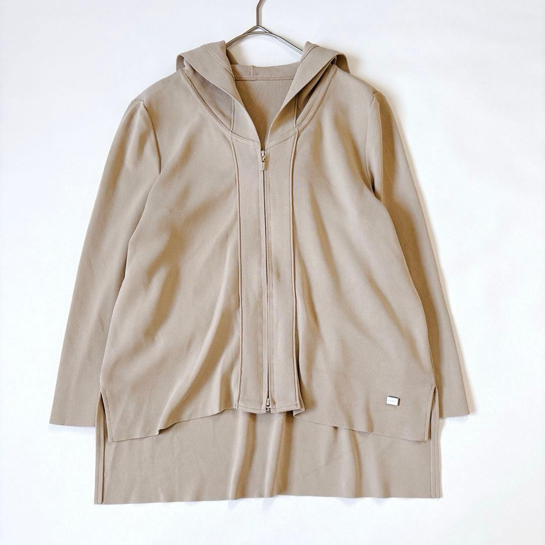 未使用級♡フォクシーニューヨーク レディライクパーカー ロゴプレート 洗える S