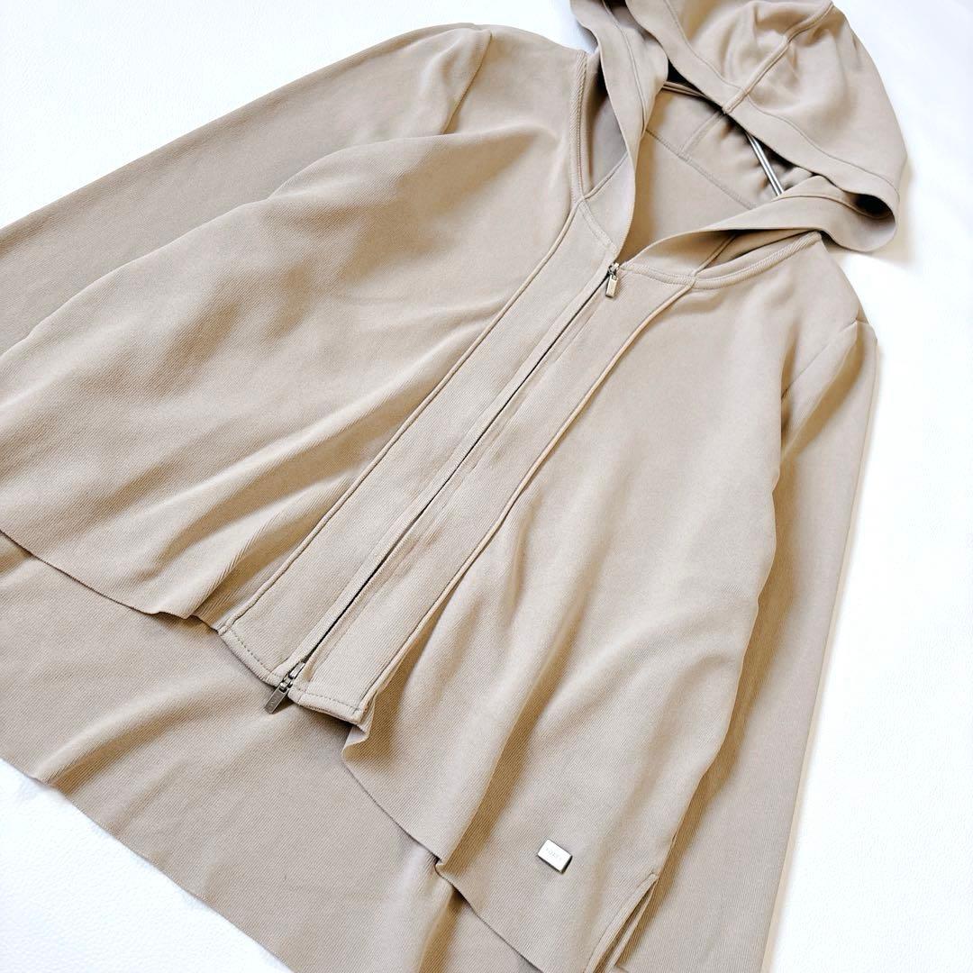 未使用級♡フォクシーニューヨーク レディライクパーカー ロゴプレート 洗える S