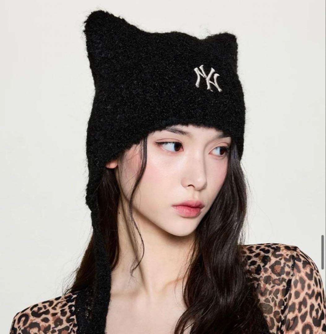 MLB 猫耳　ビーニー　韓国　Korea 芸能人着用モデル