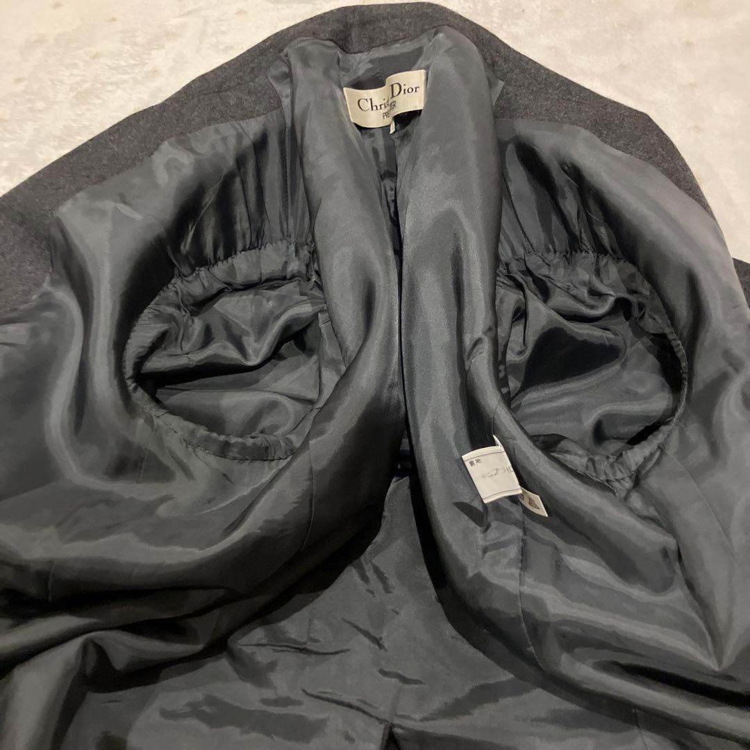 極美品　Christian Dior グレー テーラードジャケット　ウール　L