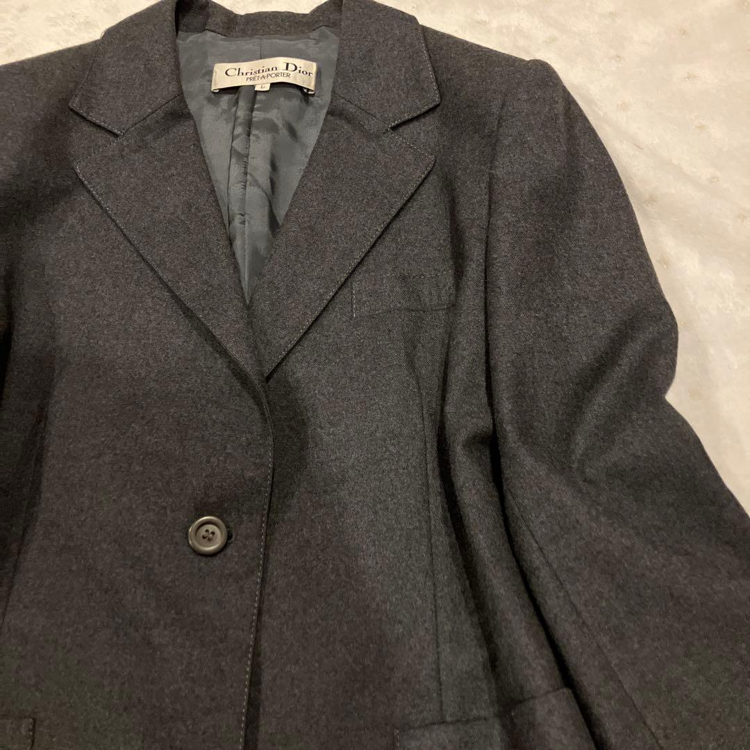 極美品　Christian Dior グレー テーラードジャケット　ウール　L