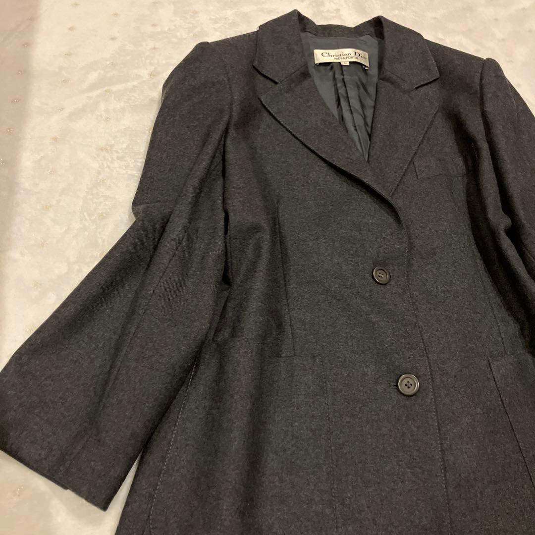 極美品　Christian Dior グレー テーラードジャケット　ウール　L