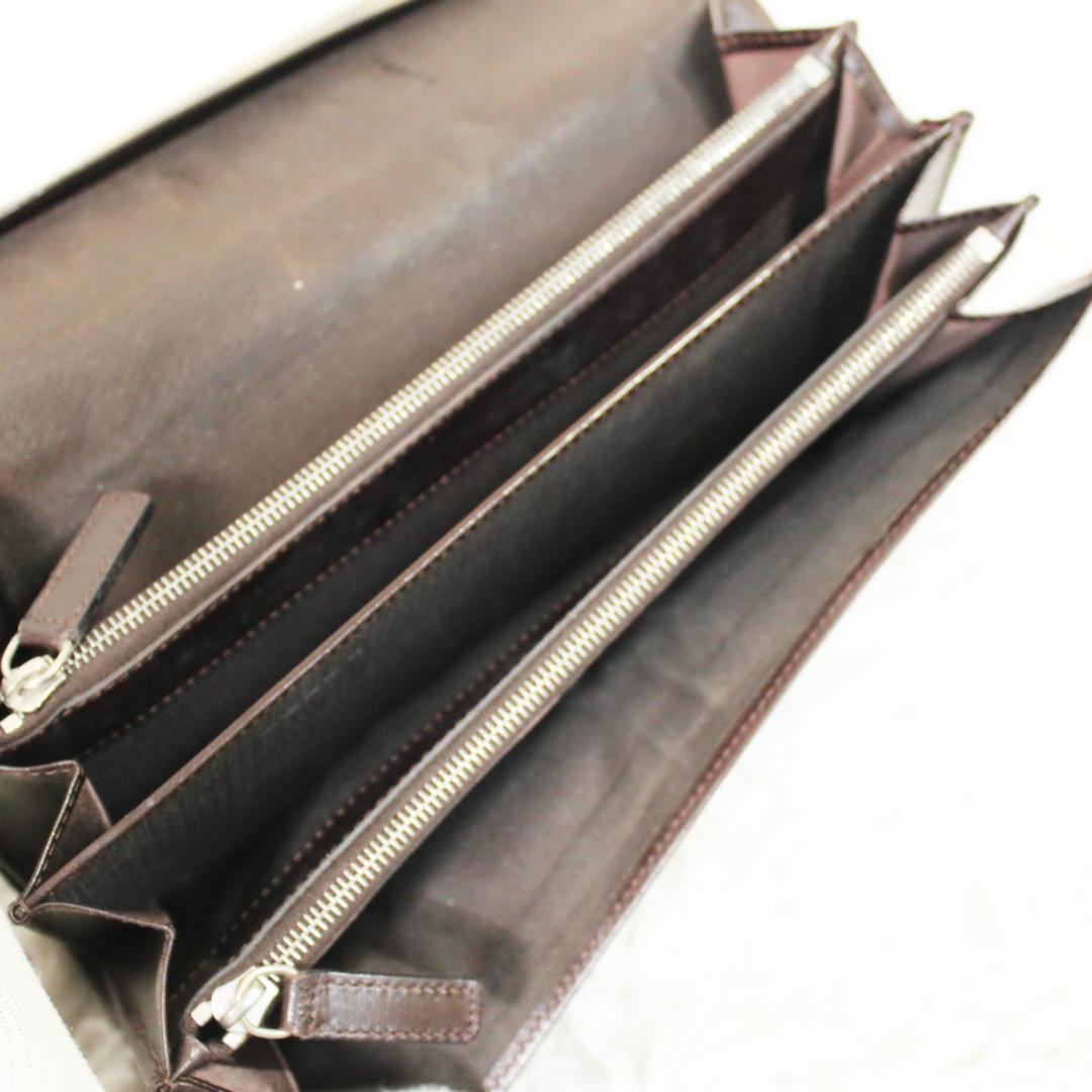 激レア 美品 フェンディ 長財布 マンマ金具 ズッカ柄 キャンバス ブラウン