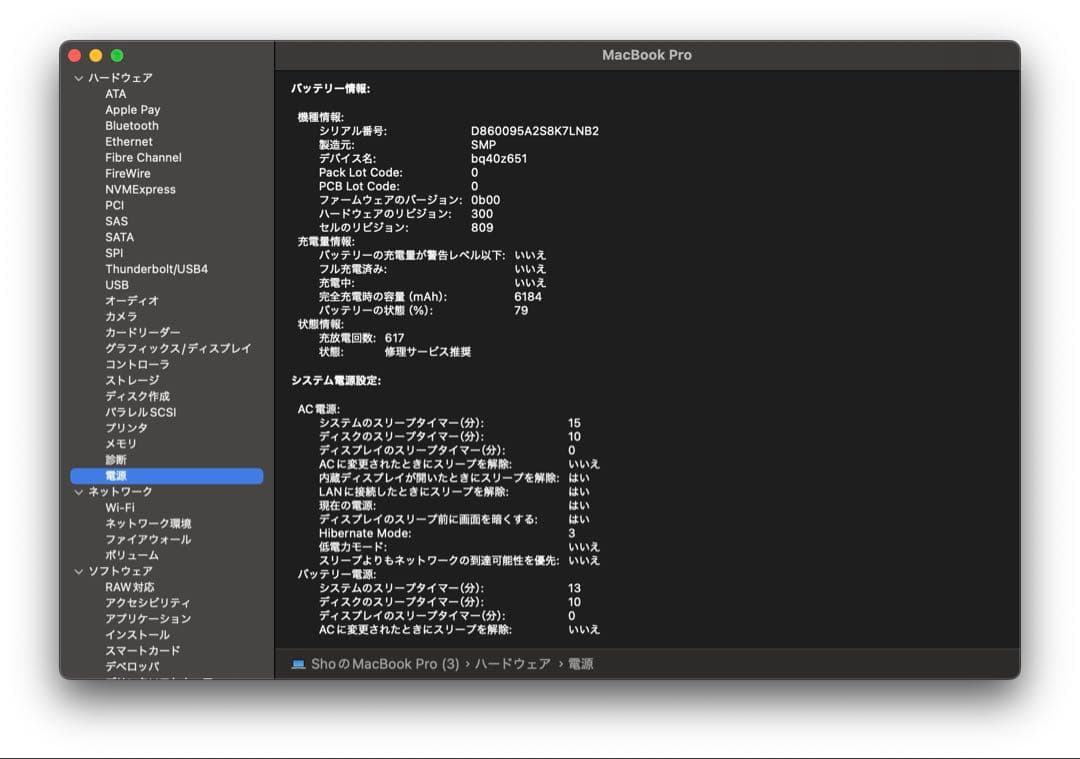 2019年 MacBook Pro 16インチ