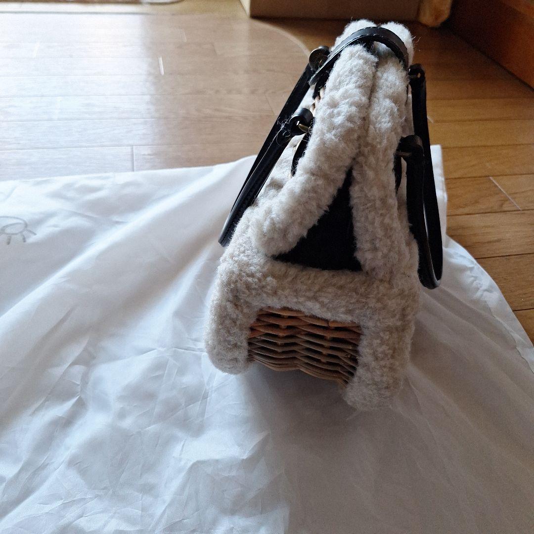 エバゴス　ボアトリミングハンドバッグ