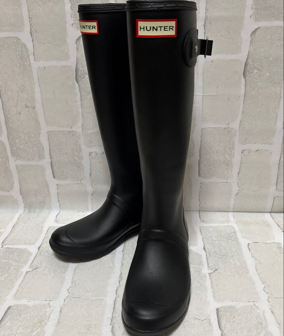 HUNTER 【ハンター 】レインブーツ ベルト付き ブラック　約23cm