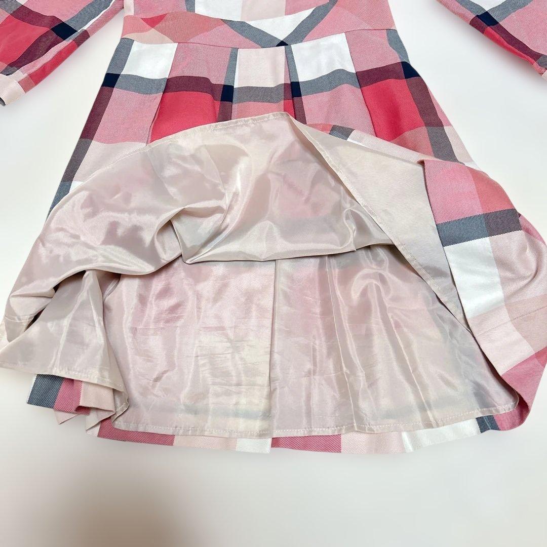 ★美品★ BLUELABEL クレストブリッジチェック　膝丈ワンピース　Lリボン