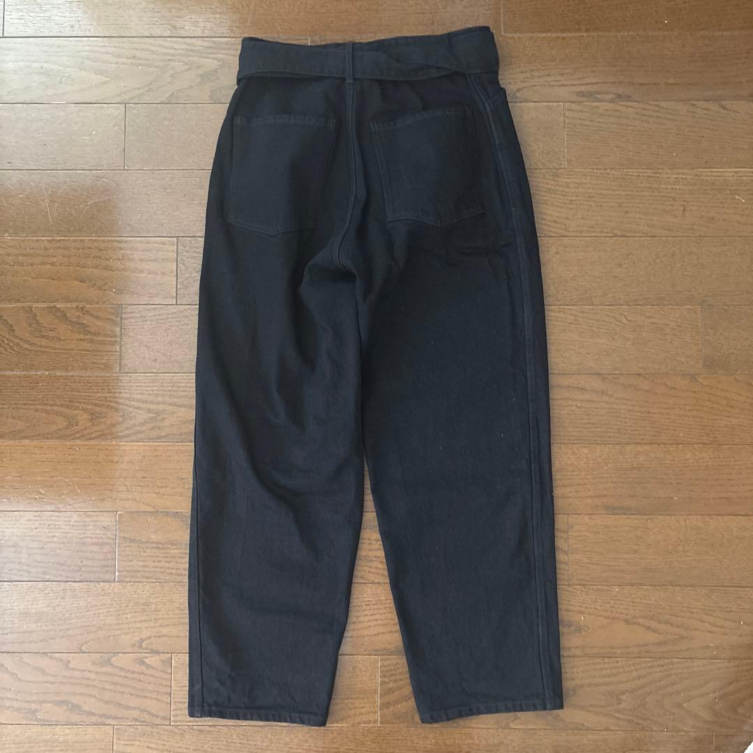 断捨離COMOLI デニムベルテッドパンツ BLACK サイズ2 25AW