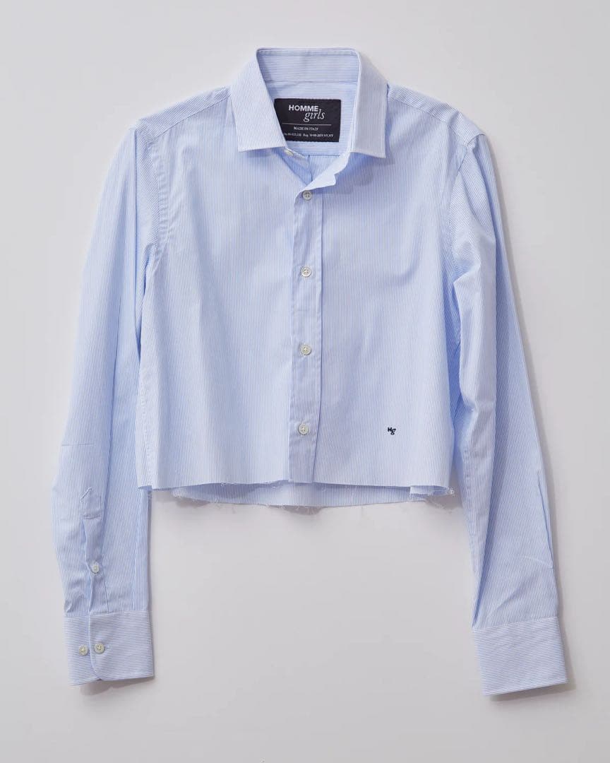 トップス CROPPED SHIRT IN MINI STRIPE hommegirls