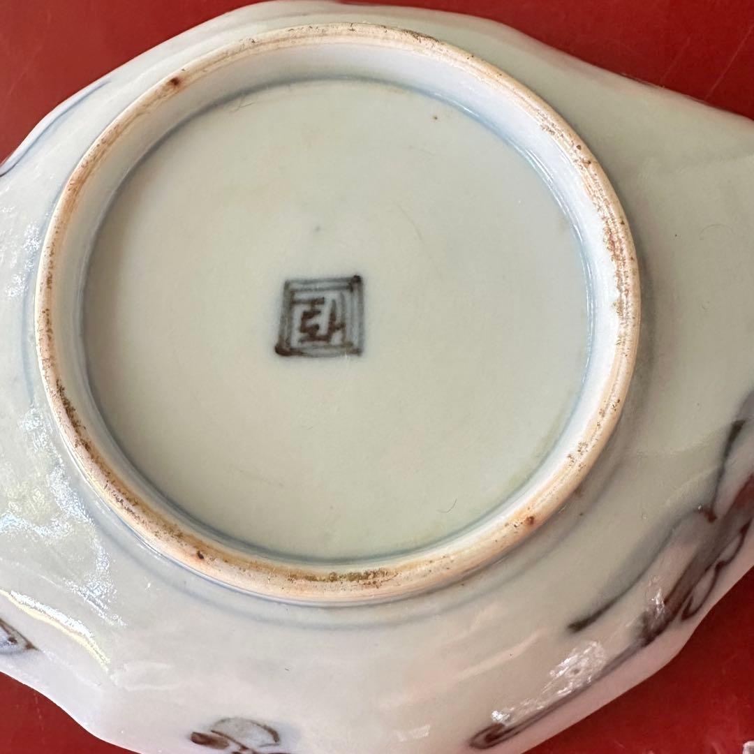 2203様感謝‼️四季にうるわし‼️伊万里錦手若松＆橙＆ふきよせ　兜菱形刺身皿5客