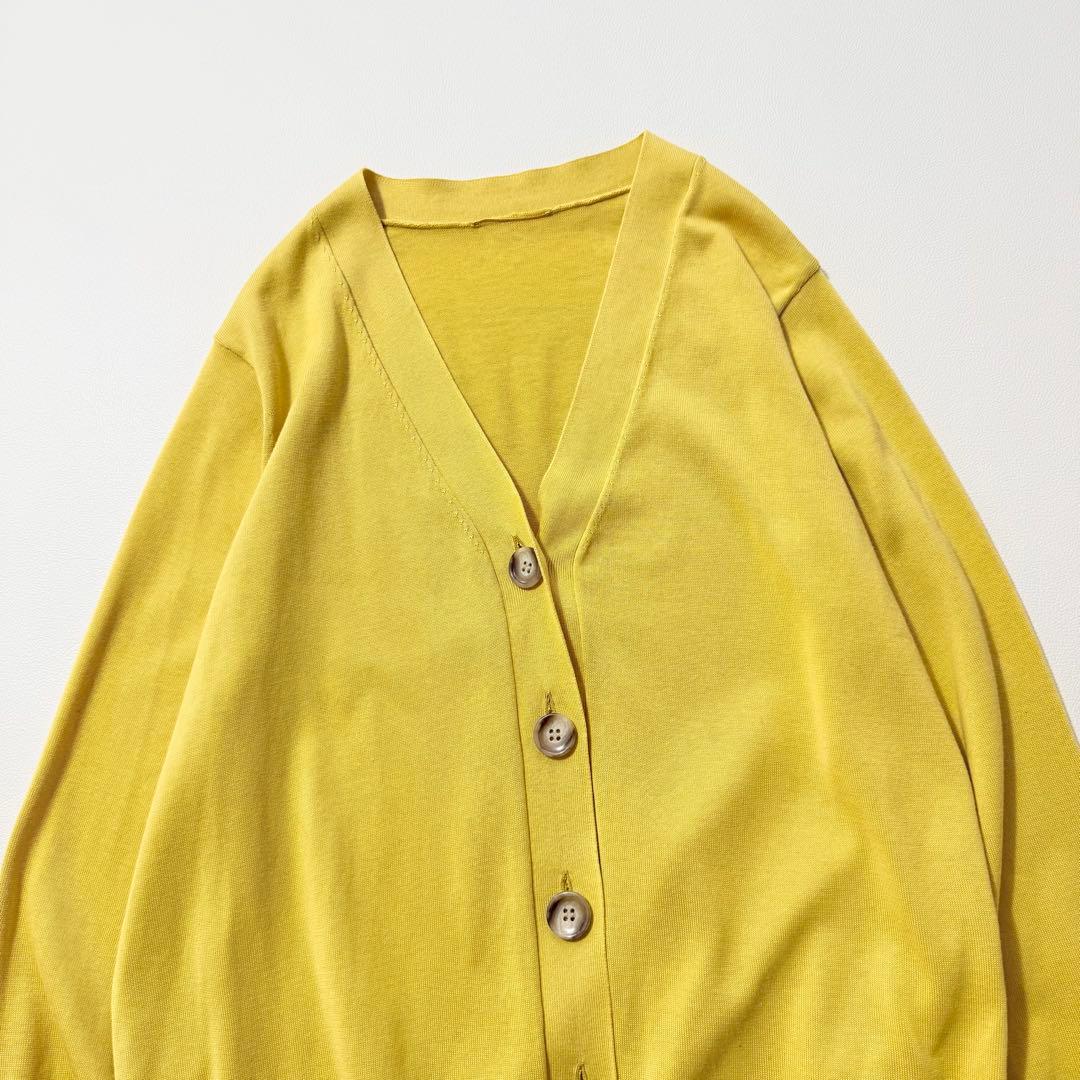 アパルトモン　ドゥーズィエムクラス　コットンシルクⅤネックカーディガン　黄