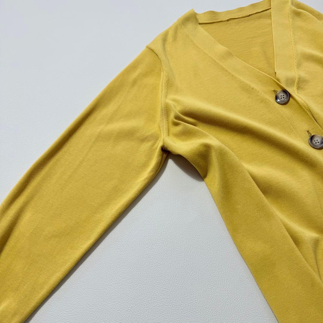 アパルトモン　ドゥーズィエムクラス　コットンシルクⅤネックカーディガン　黄