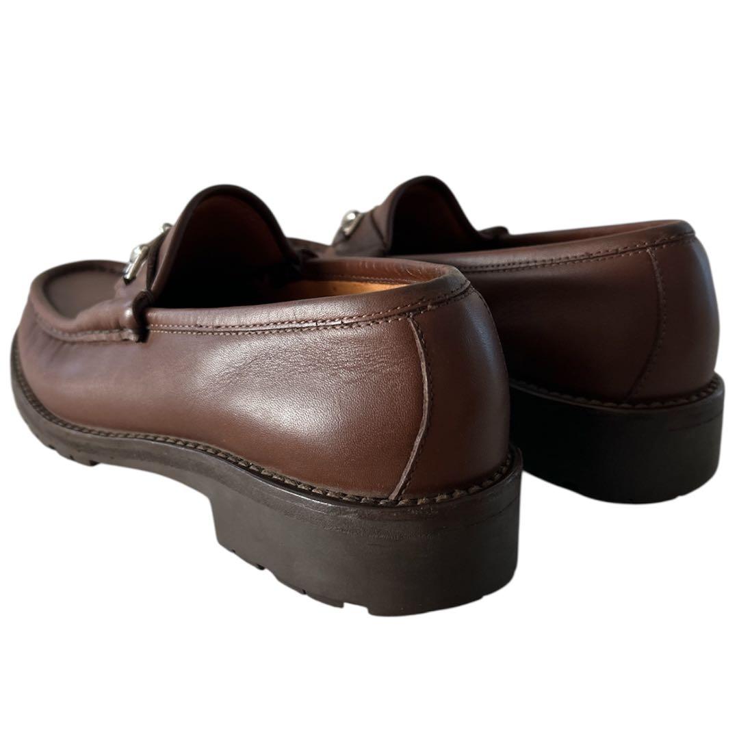 グッチ　ビットローファー　レザー　ブラウン