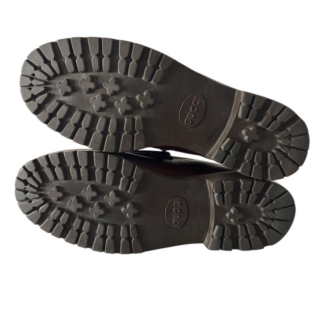 グッチ　ビットローファー　レザー　ブラウン