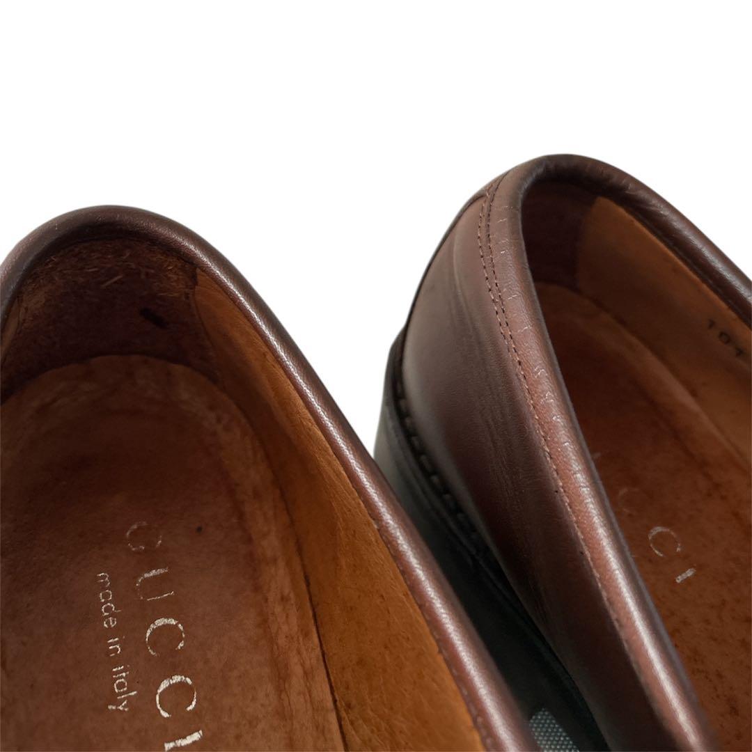 グッチ　ビットローファー　レザー　ブラウン