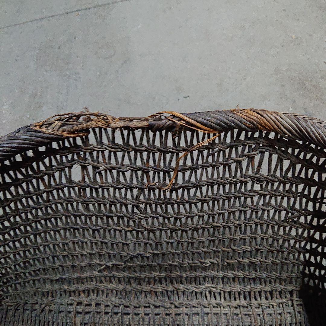 8. レトロ あけびカゴ 古い 編みカゴ 古民具