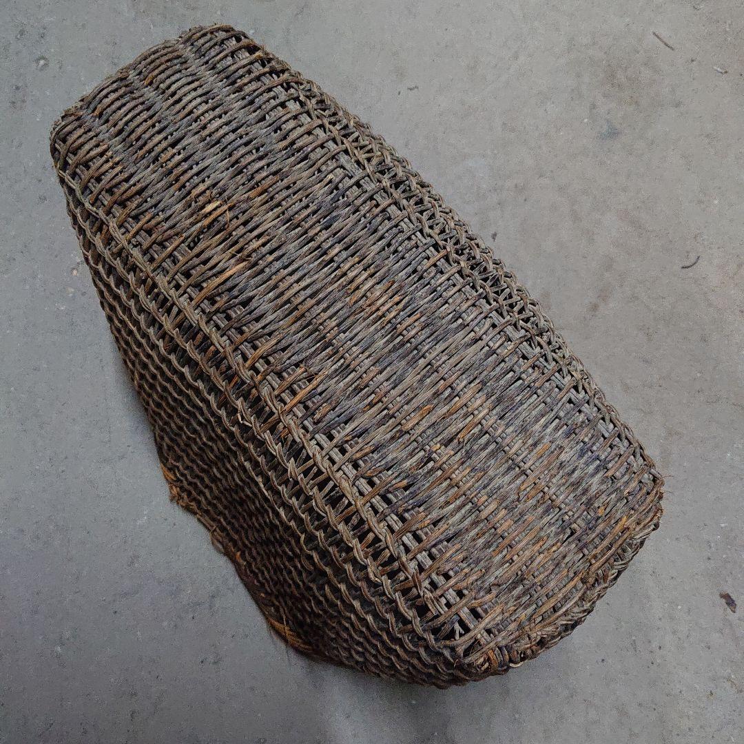 8. レトロ あけびカゴ 古い 編みカゴ 古民具