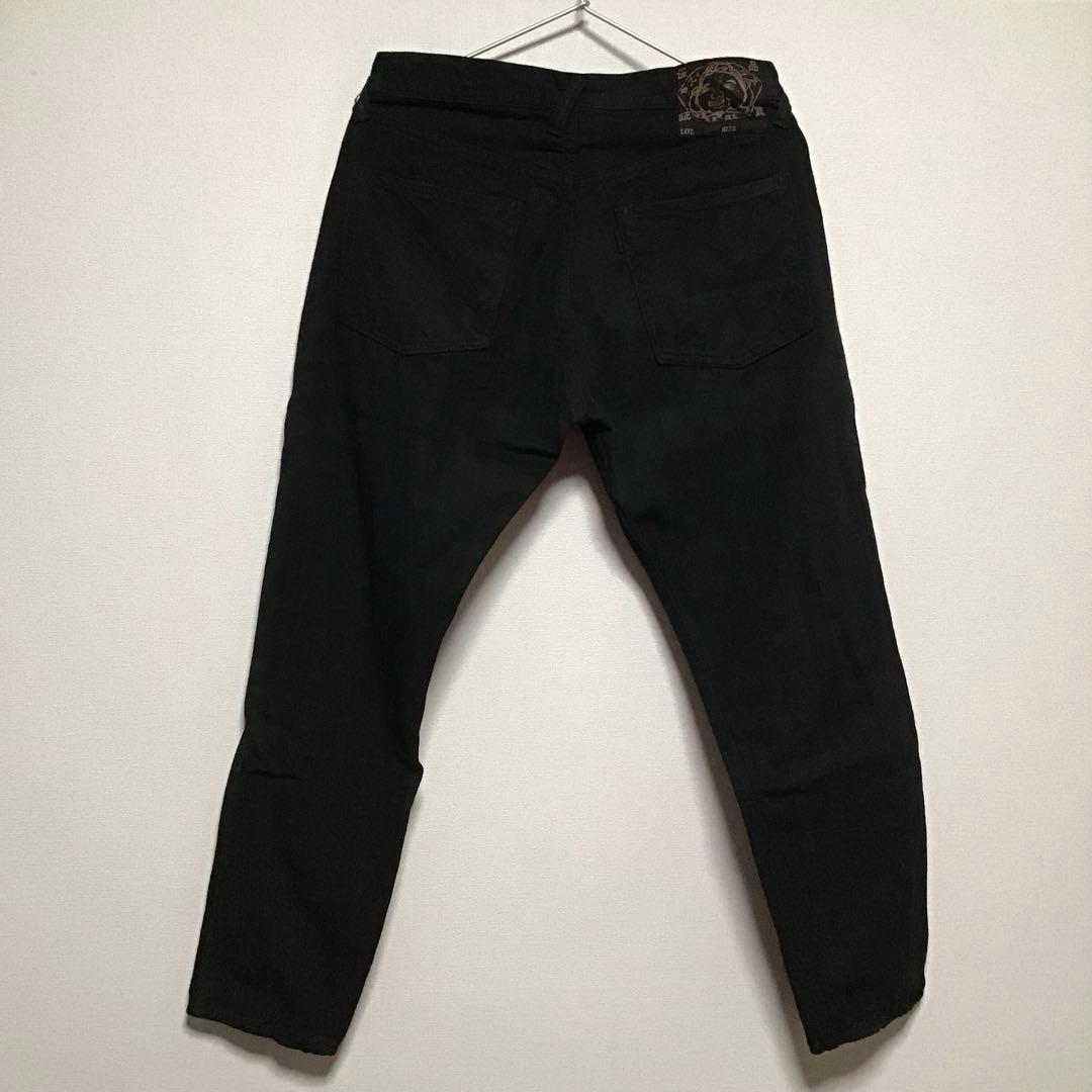 エヴィスEVISU 5500 あと染めブラックデニムパンツ