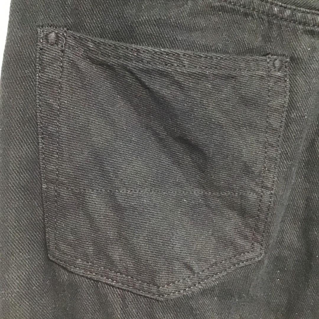 エヴィスEVISU 5500 あと染めブラックデニムパンツ