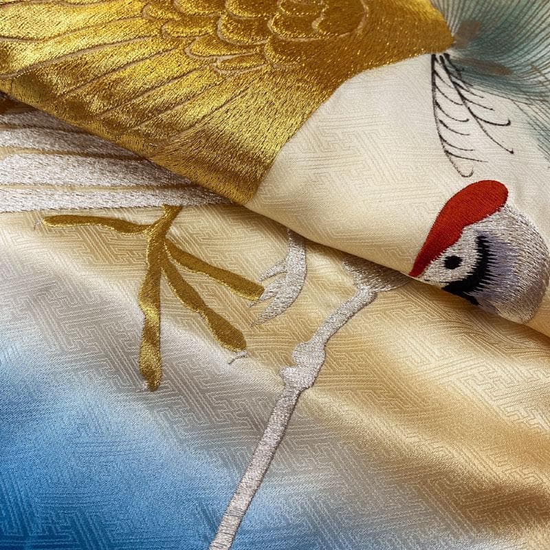 409ay30◎お宮参り 男児 祝い着 着物 掛け着 鶴松 長襦袢付◎美品