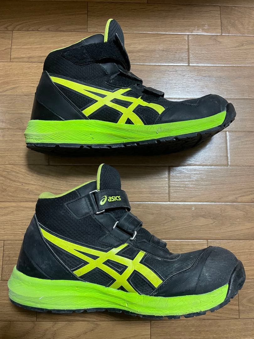 アシックス　安全靴　ブラック/ネオンライム28㎝