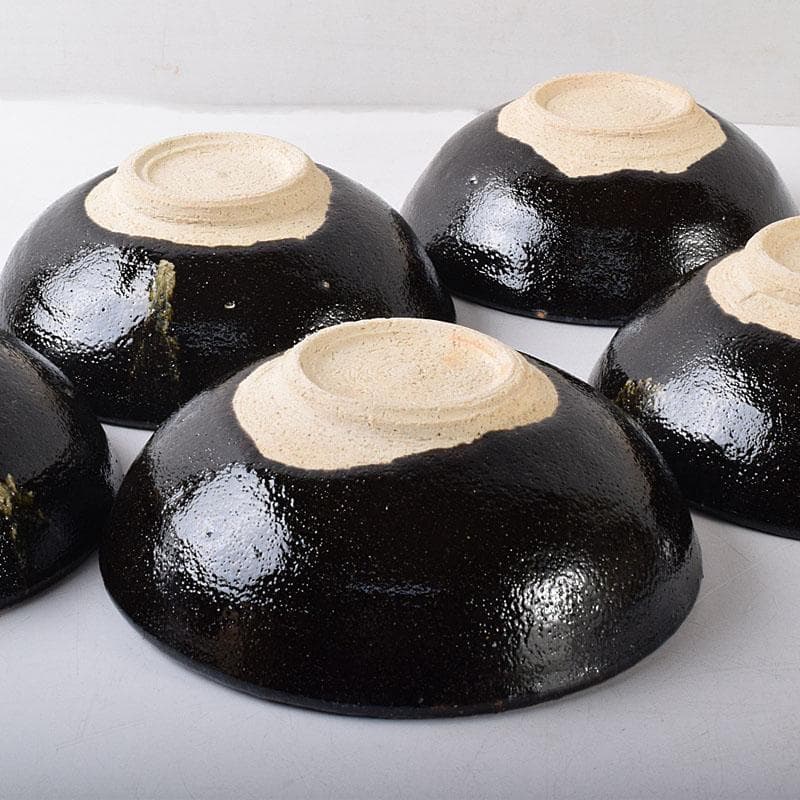 gmgmgm　茶道具　浅野陽作　黒鉢　5客　共箱　V　8005