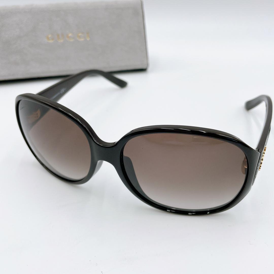 GUCCI サングラス マイクロGG 筆記体ロゴ ブラック ゴールド m536