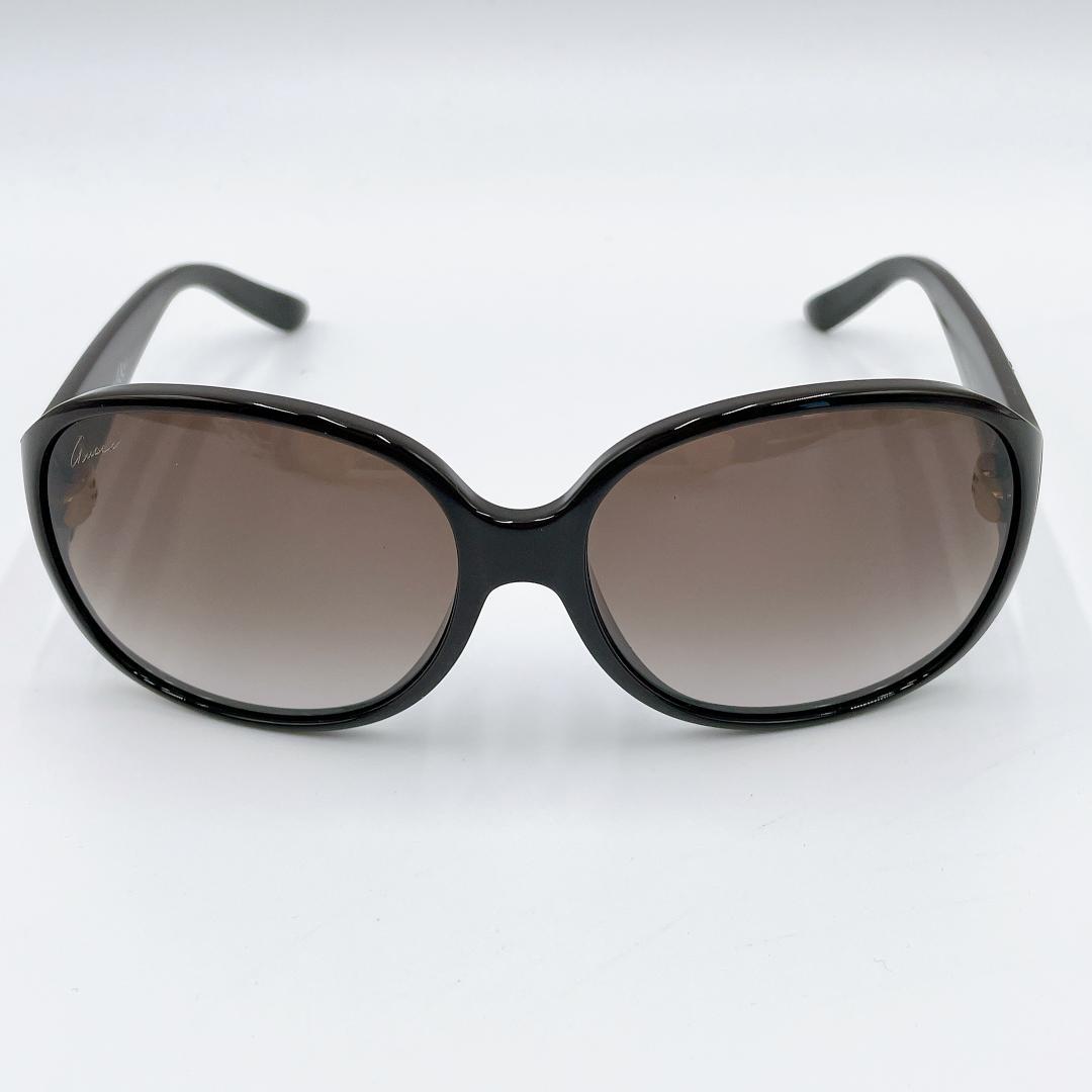 GUCCI サングラス マイクロGG 筆記体ロゴ ブラック ゴールド m536